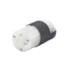 Conector Entrada Recta/ 20 A 125V/ 2 Polos 3 Hilos/ Nema 5-20 R/ Grado Industrial- Comercial / Color Negro-Blanco.