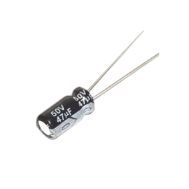 Capacitor Electrolítico de Aluminio, Radial de 47 µFd, 50 Vcc, 105 °C, 6.3 x 11 mm.