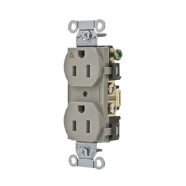 Contacto Dúplex Conexión a Tierra Aislada/ 15 A 125 V/ 2 Polos 3 Hilos/ Color Gris/ Nema 5-15R/ Grado Comercial.