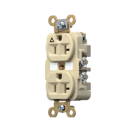 Contacto Dúplex Conexión a Tierra Aislada/ 20 A 125 V/ 2 polos 3 Hilos/ Color Marfil/ Nema 5- 20R/ Grado Industrial.