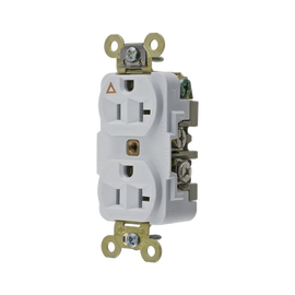 Contacto Dúplex Conexión a Tierra Aislada/ 20 A 125 V/ 2 polos 3 Hilos/ Color Blanco/ Nema 5- 20R/ Grado Industrial.
