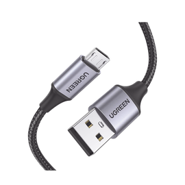 Cable USB-A a Micro USB | 1 Metro | Carga Rápida | QC 3.0/2.0 | FPC | AFC | Transferencia de datos de 480 Mbps | Recarga hasta 18W | Protección Integrada | Caja de Aluminio | Nylon Trenzado | Color Negro | 2 años de Garantía.