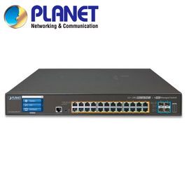 Switch Administrable L2+ 24 puertos gigabit c/ Ultra PoE, 4 puertos 10G SFP, c/Display, Fuente Redundante (600W)
