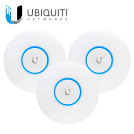 Paquete de 3 Access Point UniFi 802.11ac Wave 2, MU-MIMO4X4 con antena Beamforming, hasta 1.7 Gbps, para interior PoE 802.3af, soporta 200 clientes, No incluyen PoE&acute;s