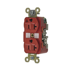 Contacto Dúplex Conexión a Tierra Aislada/ 20 A 125 V/ 2 polos 3 Hilos/ Color Rojo/ Nema 5- 20R/ Grado Industrial.