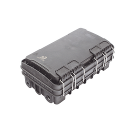 Caja de Distribución de Fibra Óptica para 24 Empalmes, con 8 acopladores SC/APC simplex, Exterior IP65, Color Negro
