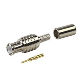 Conector MCX Macho de Anillo Plegable para RG-174, RG-316/U Niquel, Oro, Teflón.
