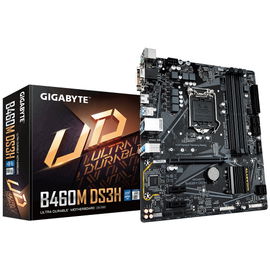 Gigabyte B460M DS3H - 1.0 - placa base - micro ATX - Socket LGA1200 - B460 Chipset - USB 3.2 Gen 1 - Gigabit LAN - Tarjeta gráfica (CPU necesaria) - HD Audio (8-canales)