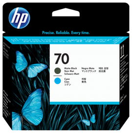 HP 70 - Cián, negro mate - cabezal de impresión - para DesignJet HD Pro MFP, T120, Z2100, Z3100, Z3100ps, Z3200, Z3200ps, Z5200, Z5400
