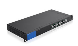 Linksys Business LGS124P - Conmutador - sin gestionar - 12 x 10/100/1000 (PoE+) + 12 x 10/100/1000 - montaje en rack - PoE+ (120 W) - ca 100/230 V