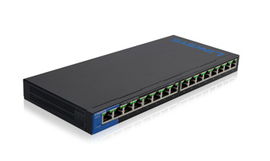 Linksys LGS116P - Conmutador  - sin gestionar - 8 x 10/100/1000 (PoE+) + 8 x 10/100/1000 - sobremesa, montaje en pared - PoE+ - ca 100/230 V - 2 años de garantía