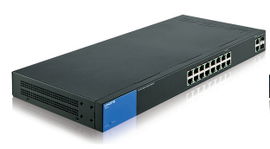 Linksys Business Smart LGS318P - Conmutador - Gestionado - 16 x 10/100/1000 (PoE+) + 2 x Gigabit SFP combinado - montaje en rack - PoE+ (125 W) - ca 100/230 V