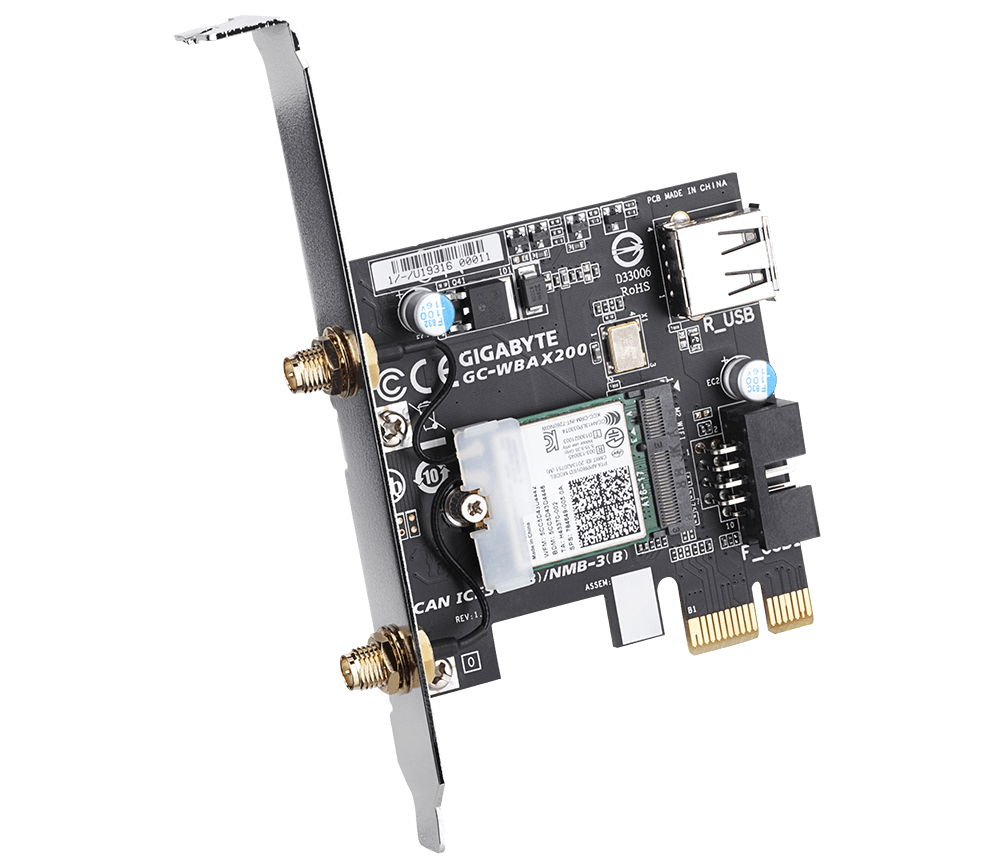Gigabyte GC-WBAX200 adaptador y tarjeta de red Interno WLAN / Bluetooth 2400 Mbit/s