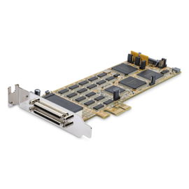 StarTech.com Tarjeta Adaptador Serie PCI Express de 16 Puertos RS232 DB9 - Tarjeta PCIE Serie de Perfil Bajo - Módulo de expansión - PCIe 1.1 perfil bajo - RS-232 x 2 - amarillo