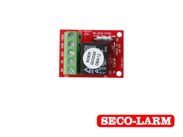 RELEVADOR MINI SR-2112-C7AQ SECO-LARM 1 PIEZA OPERA CON 12VCD 35mA / 24VCD 40MA SOPORTA HASTA 40AMP