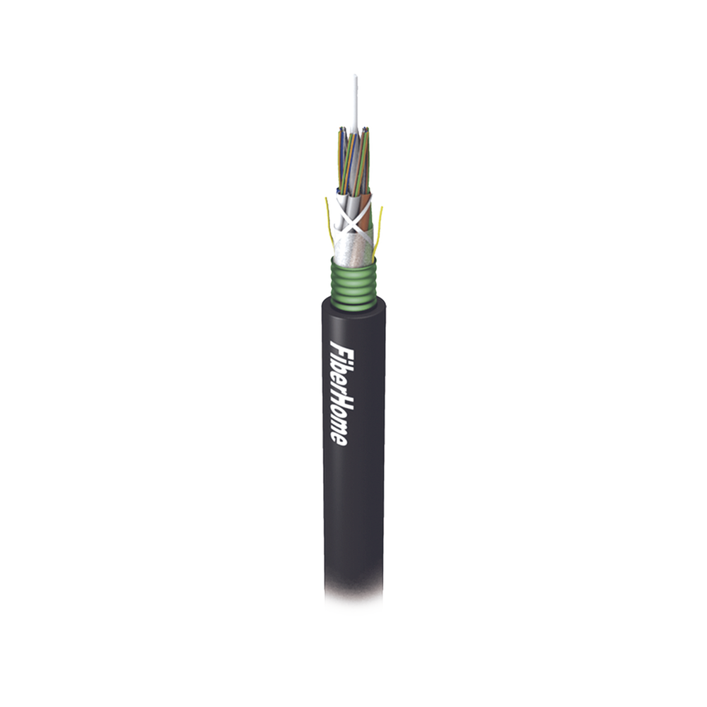 Cable de Fibra Óptica para Exterior G.652D, Armada, Monomodo de 12 Hilos, Loose Tube, Color Negro, 1 Kilómetro