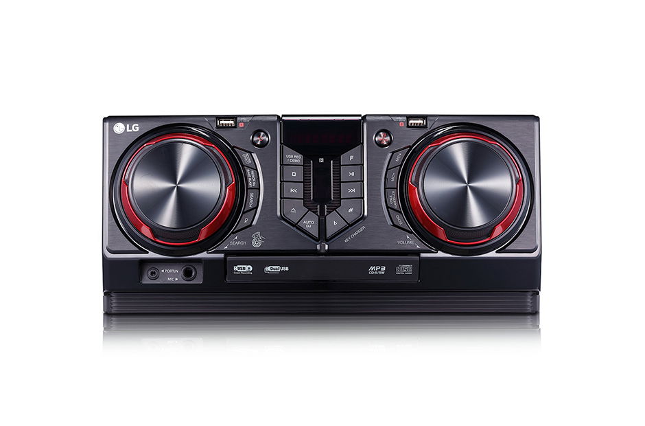 LG CJ45 sistema de audio para el hogar Minicadena de música para uso doméstico Negro, Rojo LG CJ45 sistema de audio para el hogar Minicadena de música para uso doméstico Negro, Rojo