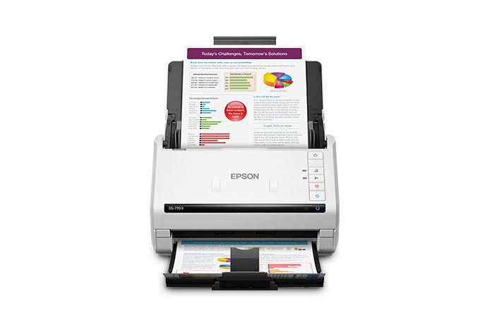 Epson DS-770 II - Escáner de documentos - Sensor de imagen de contacto (CIS) - a dos caras - 216 x 6096 mm - 600 ppp x 600 ppp - hasta 45 ppm (mono) / hasta 45 ppm (color) - Alimentador automático de documentos (ADF) (100 hojas) - hasta 7000 explorac Epson DS-770 II - Escáner de documentos - Sensor de imagen de contacto (CIS) - a dos caras - 216 x 6096 mm - 600 ppp x 600 ppp - hasta 45 ppm (mono) / hasta 45 ppm (color) - Alimentador automático de documentos (ADF) (100 hojas) - hasta 7000 explorac