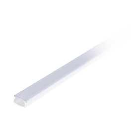 Canaleta blanca con tapa transparente de PVC auto extinguible, sin división, 20 x 10 mm, tramo de 2.5 m