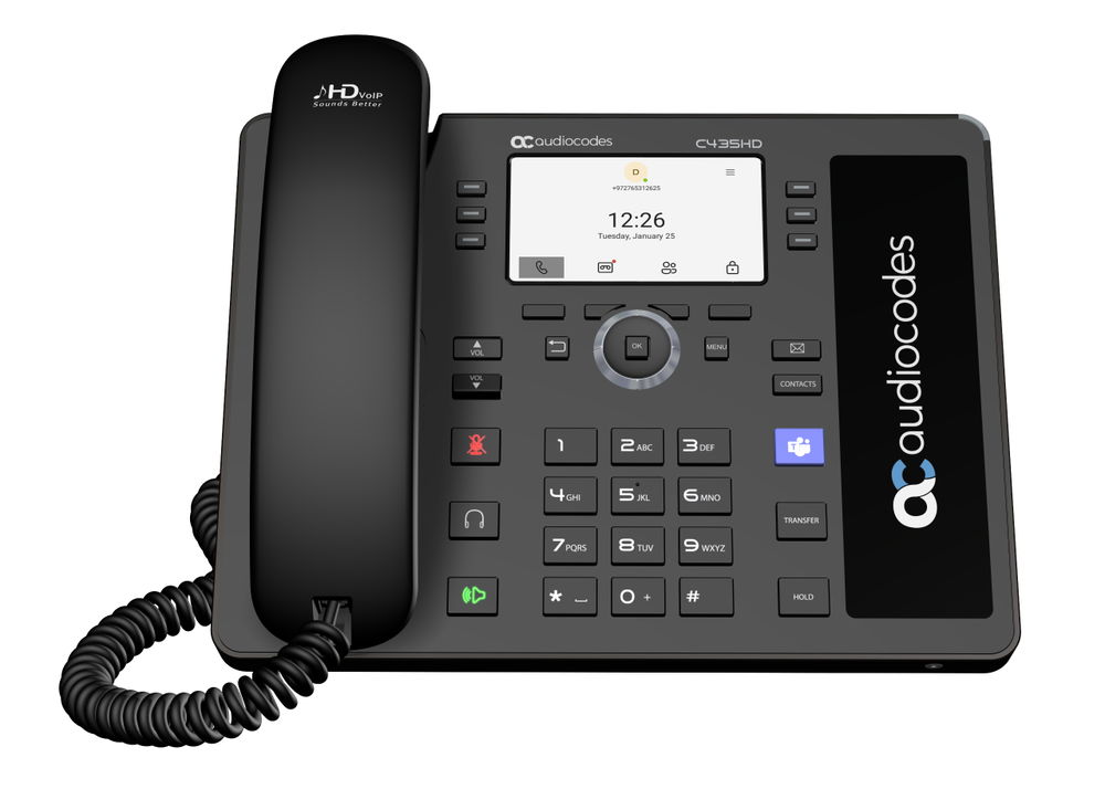 AudioCodes C435HD teléfono IP Negro LCD