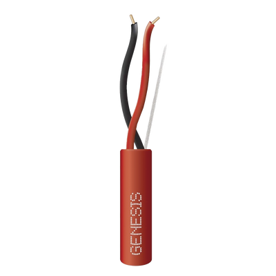 Bobina de 305 Metros / Alambre de Cobre / 2x16 AWG / Tipo FPLR, CL3R, C (UL) FT4 / Color Rojo / Para Aplicaciones en Sistemas de Detección de Incendio y Sistemas de Evacuación