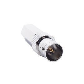 Conector BNC Hembra roscable para cable coaxial RG-59/U en 75 Ohm, Niquel /Plata /Delrin.