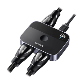 Conmutador HDMI 2.1 8K @60Hz / HDMI Splitter 2 Entradas a 1 Salida / Soporta 4K @120Hz 1080P @240Hz 3D / HDR Dolby / Alta Velocidad 48Gbps / Formatos de Audio LPCM/DTS/DSD, 2,0/2,1/5,1/7,1 canales