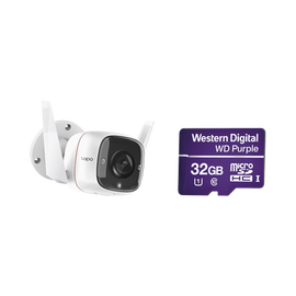 Kit de Cámara IP Wi-Fi / Incluye 1 Pieza Modelo TAPOC310 / 2 Megapixel / Audio Doble Vía / Utiliza la App Tapo / 1 Memoria Micro SD Modelo WD32MSD