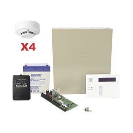 Kit de Panel de Alarma VISTA48LA con Gabinete, Batería y Transformador / 4 Sensores de humo