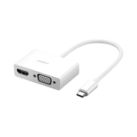 Adaptador USB C a HDMI VGA / Compatible con Thunderbolt 3 / USB 3.1 Tipo C / HDMI 4K*2K @30Hz / VGA 1920*1080@60hz / Salidas Simultaneas en Modo Espejo / Caja de ABS / No requiere Controlador / Chip IC inteligente incorporado.