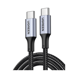 Cable USB-C a USB-C | 1 Metro | Carga Rápida de hasta 100W | Transferencia de datos 480 Mbps | PD3.0 | QC4.0/3.0/2.0 | FPC | AFC | Protección Integrada| Caja de Aluminio | Nylon Trenzado | Amplia Compatibilidad | Color Negro.