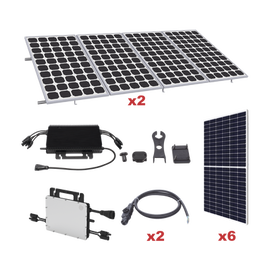 Kit Solar para Interconexión de 3.3 KW de Potencia Pico 220Vcc con Microinversor y 6 Módulos de 550 W (Incluye Montaje)
