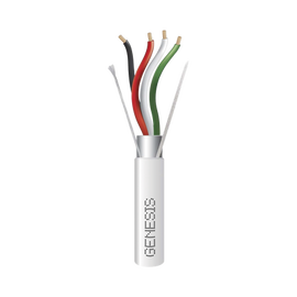 Bobina de 305 M de Cable 4X22 AWG BLINDADO / RISER / Color Blanco / Para Aplicaciones de Audio, Seguridad y Control