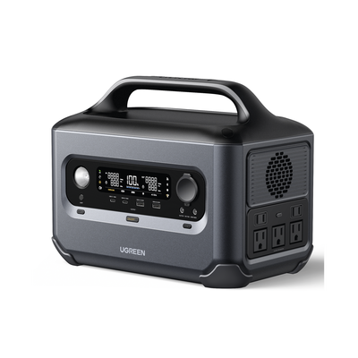 Estación de Energía Portátil 600W (680Wh) / 5 AC 600 W / 2 USB-C 100W / 2 USB-A 22.5 W / 1 Toma de Encendedor / 2 Salidas CC5521 / Compatibilidad: BMS/UPS/WIFI/Bluetooth/APP / 10 Años de Vida Útil.