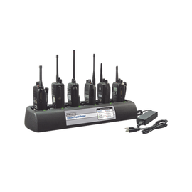 Multicargador rápido de escritorio de 6 cavidades para radios Motorola CP150 / CP200 / CP250 / EP450/ DEP450 / PR400/DEP450. Para uso con baterías Ni-Cd, Ni-MH, Li-Ion, Li-Po.