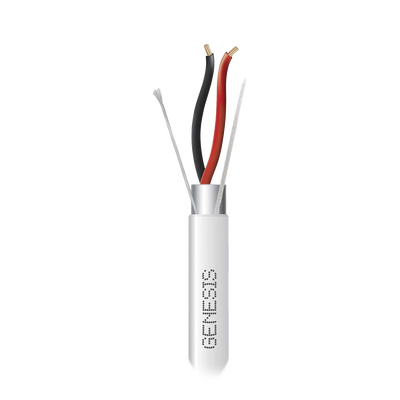 Bobina de 305 M de Cable 2X22 AWG BLINDADO / RISER / Color Blanco / Para Aplicaciones de Audio, Seguridad y Control