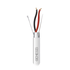 Bobina de 305 M de cable 2X22 AWG BLINDADO, RISER, PLENUM de Color Blanco, para Aplicaciones de Audio, Seguridad y Control