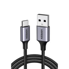 Cable USB-A a USB-C | 1 Metro | Transferencia de datos de 480 Mbps | Carga Rápida | QC 4.0/3.0/2.0 | FPC | AFC | Protección Integrada | Caja de Aluminio | Nylon Trenzado | Color Negro | 2 años de Garantía.