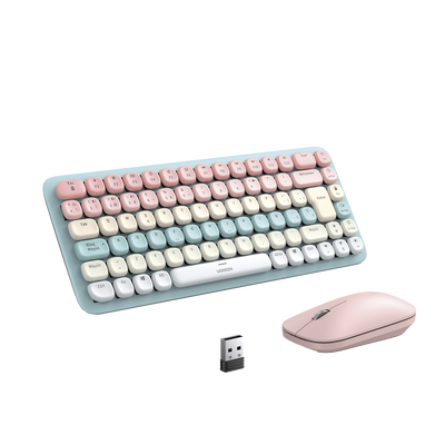 PAQUETE DE TECLADO Y MOUSE INALÁMBRICO UGREEN ROSA