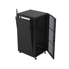 Gabinete Profesional para Telecomunicaciones de Piso, 24 UR, 600 mm de Profundidad, Puerta Ventilada y Chapa de Seguridad con Llave Única para un Almacenamiento Eficiente y Protegido