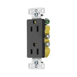 Contacto Duplex Decorador 15A 125V / 2 Polos 3 Hilos/ Nema5-15R / Color Negro.
