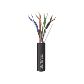 Bobina de cable de 305 metros, UTP Cat6 PLENUM, de color Negro, UL, CMP SPNLS, probado a 350 Mhz, para aplicaciones de CCTV / redes de datos/ IP megapixel / control RS485