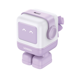 Cargador Mini GaNRobot 30W serie Nexode | 1 USB-C de Carga Rápida | Tecnología GaN II | Multiprotocolo PD/QC/SCP/FCA | Carga Inteligente | Pantalla LED | Zapato Magnético Extraíble | Thermal Guard | Color Lila.