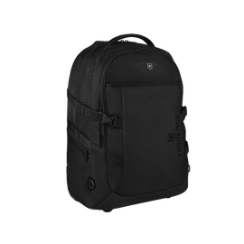 Mochila con ruedas y mango telescópico, Fabricada en poliéster de color negro