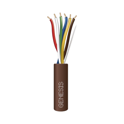 Cable en Bolsa de 76 Metros /  Cable de Cobre / 6x20 AWG / Tipo CL2 / Para Interior / Color Café / Para Aplicaciones de Alarmas de Intrusión y Automatización