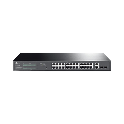 TP-Link TL-SG1428PE - Conmutador - inteligente - 24 x 10/100/1000 (PoE+) + 2 x 10/100/1000 - montaje en rack - PoE+ (250 W) - CA 100 - 240 V