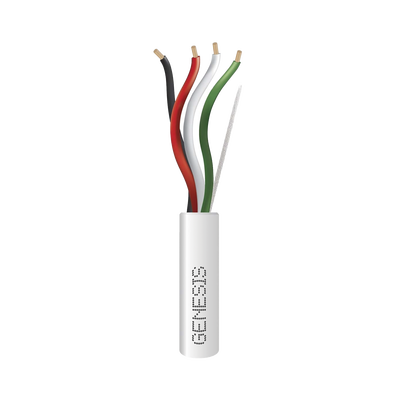 Bobina de 305 Metros / Cable de Cobre / 4x18 AWG / Riser / Para Interior / Color Blanco / Para Aplicaciones de Alarmas de Intrusión/Control de Acceso/ Automatización / Interfonos y Tv Porteros