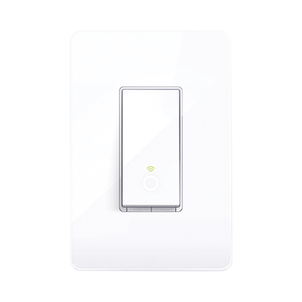 Interruptor Inteligente Wi-Fi, 100 - 120V~, 50/60Hz, 15.0A, compatible con Amazon Alexa y Google Assistant, color blanco.