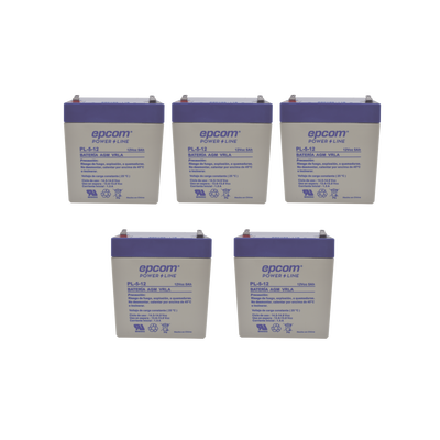 Paquete de 5 Baterías PL-5-12, Ahorre $ con este KIT