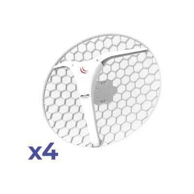 (LHG XL 5 ac 4 Pack) CPE y PtP en 5GHz  802.11 a/n/ac con Antena de Rejilla de 27dBi. 